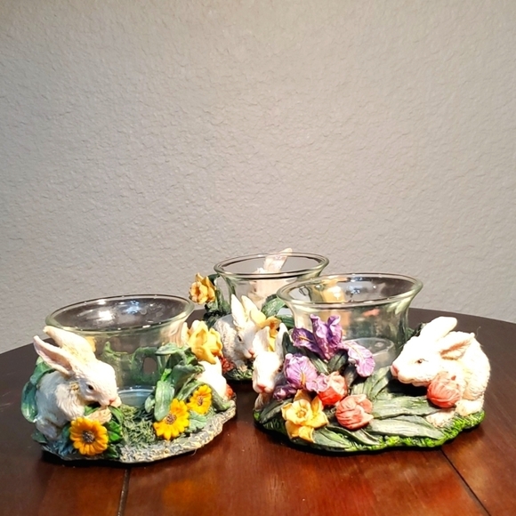 🦋 RABBIT CANDLE SET OF THREE - Picture 3 of 15